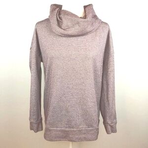 LL Bean Signature Purple and White‎ Striped Chunky Neck Sweatshirt Size Medium